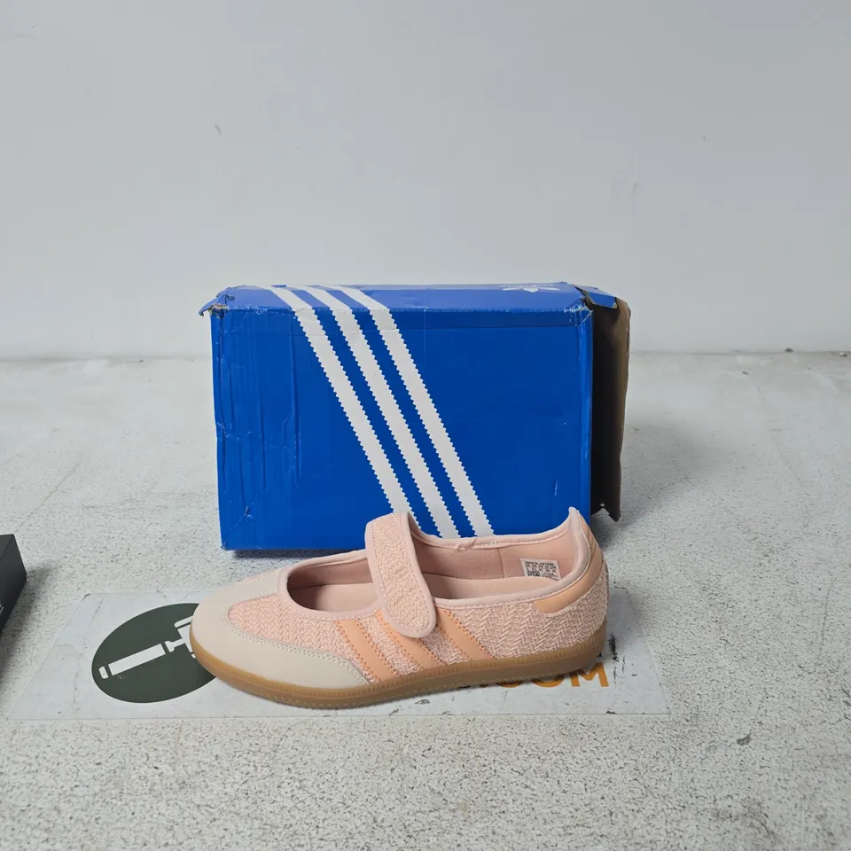 ADIDAS VELCRO TRAINERS – PINK MESH WITH BEIGE TOE, BOXED- UK 6.5