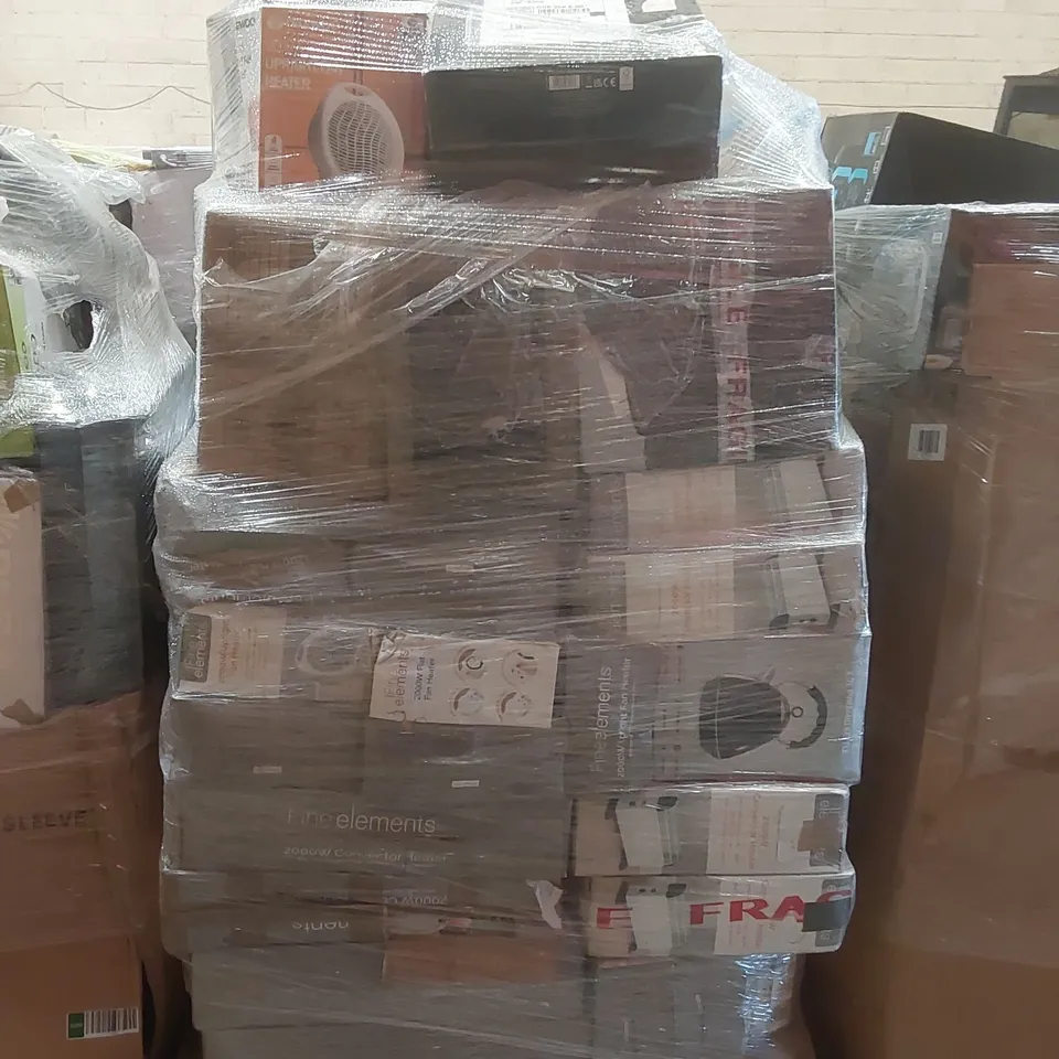 PALLET CONTAINING A VERY LARGE QUANTITY OF ASSORTED ELECTRIC ITEMS INCLUDING: DAEWOO KETTLE, CONVECTOR HEATERS, FAN HEATERS ECT