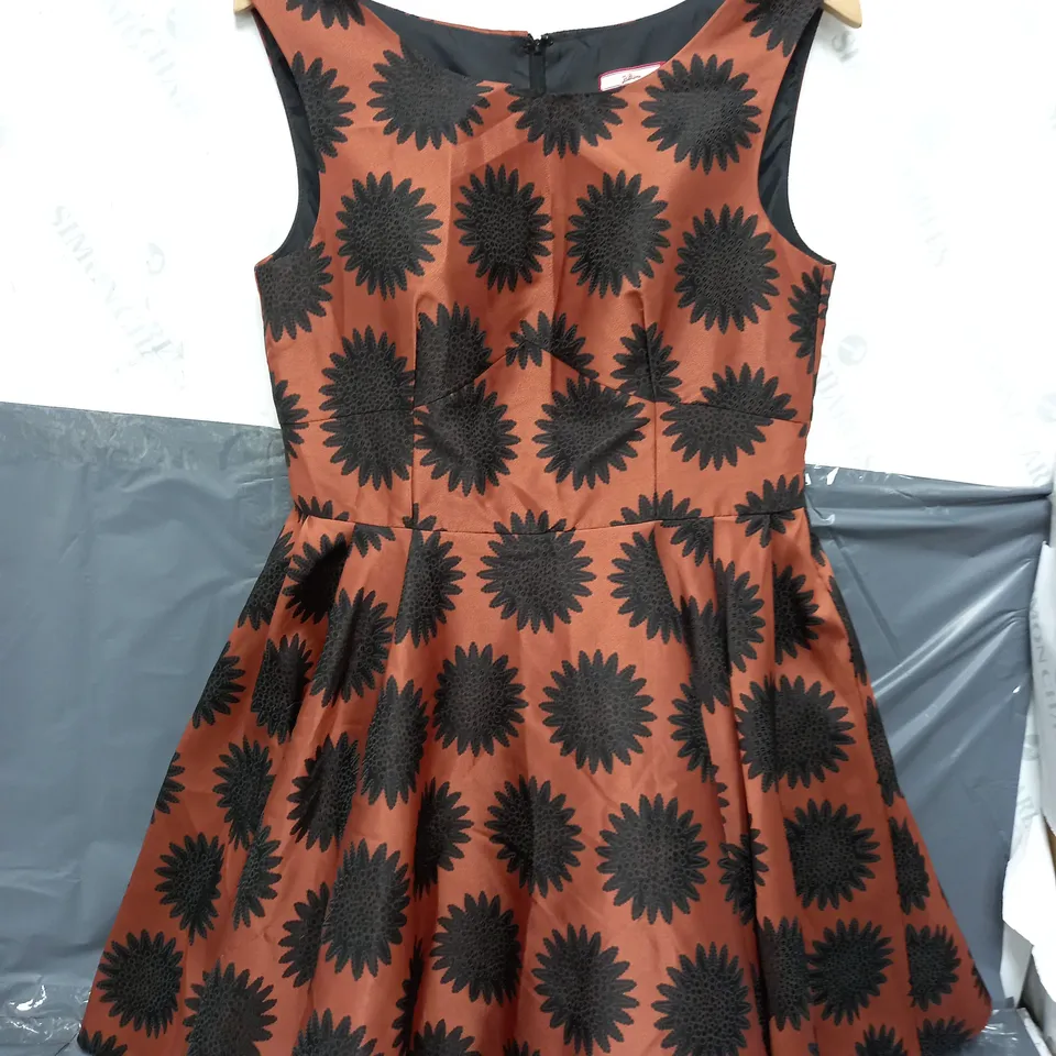 JOE BROWNS MIDI DRESS IN ORANGE/BLACK - UK 14