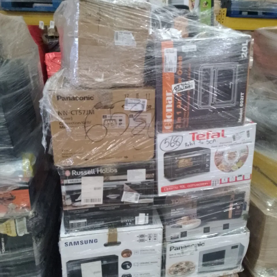 PALLET OF APPROXIMATELY ASSORTED HOUSEHOLD & ELECTRICAL PRODUCTS TO INCLUDE AIR FRYER OVENS, MICROWAVE OVENS
