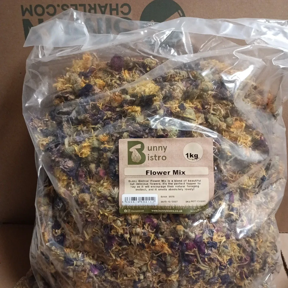BUNNY BISTRO FLOWER MIX – 1KG RABBIT FOOD TOPPER