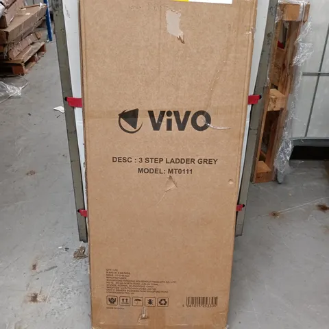 VIVO 3 STEP LADDER GREY BOXED