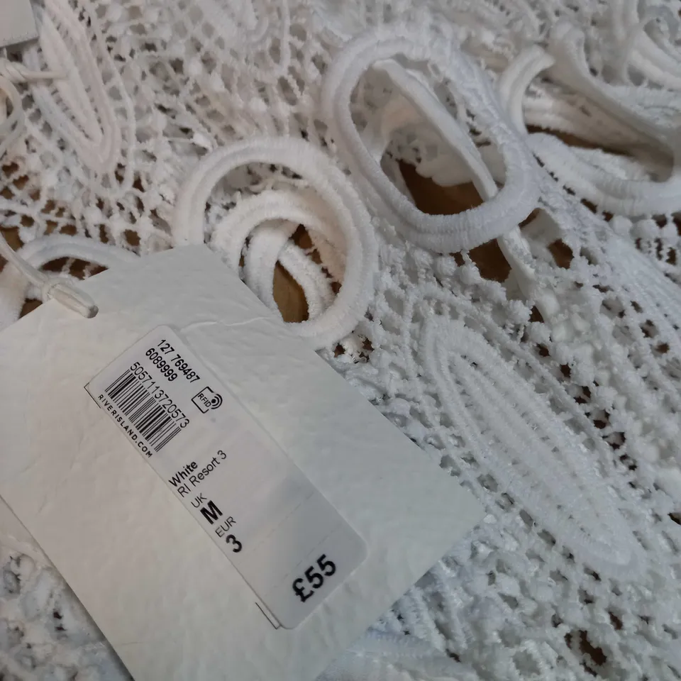 RIVER ISLAND WHITE LACE INSPIRED BEACH TROUSERS - MEDIUM