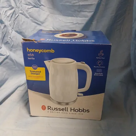 RUSSELL HOBBS HONEYCOMB WHITE KETTLE – BOXED