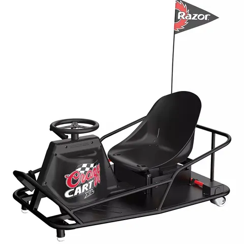 BOXED RAZOR CRAZY CART XL - ADULT ELECTRIC GO KART, 16+ - BLACK