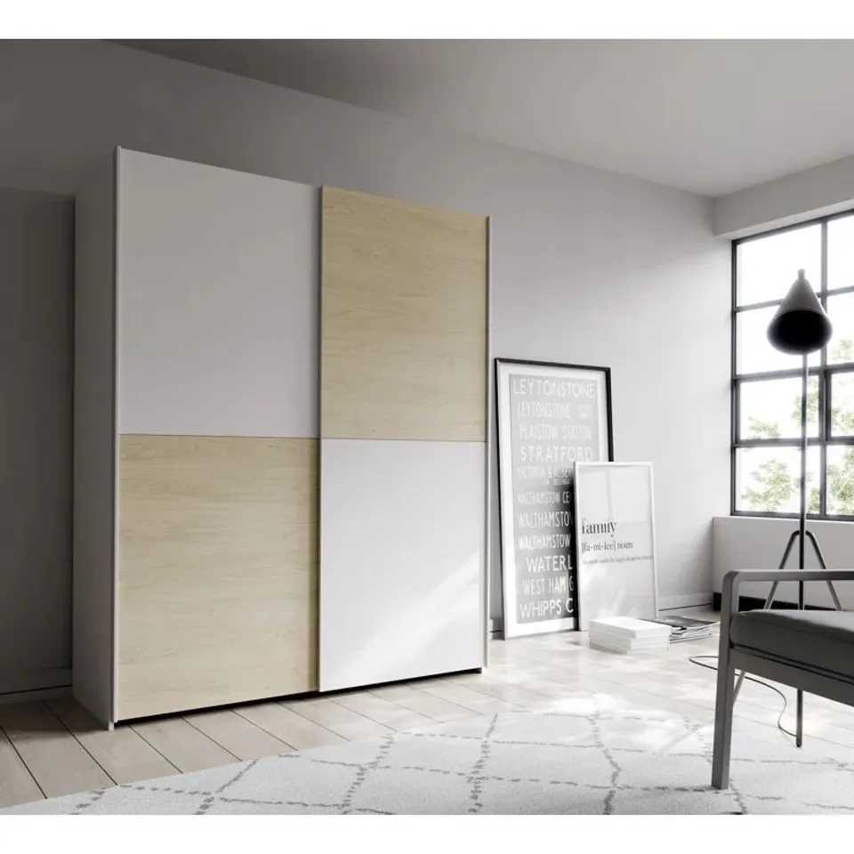 BOXED MYRTIL 2 DOOR SLIDING WARDROBE (4 BOXES)