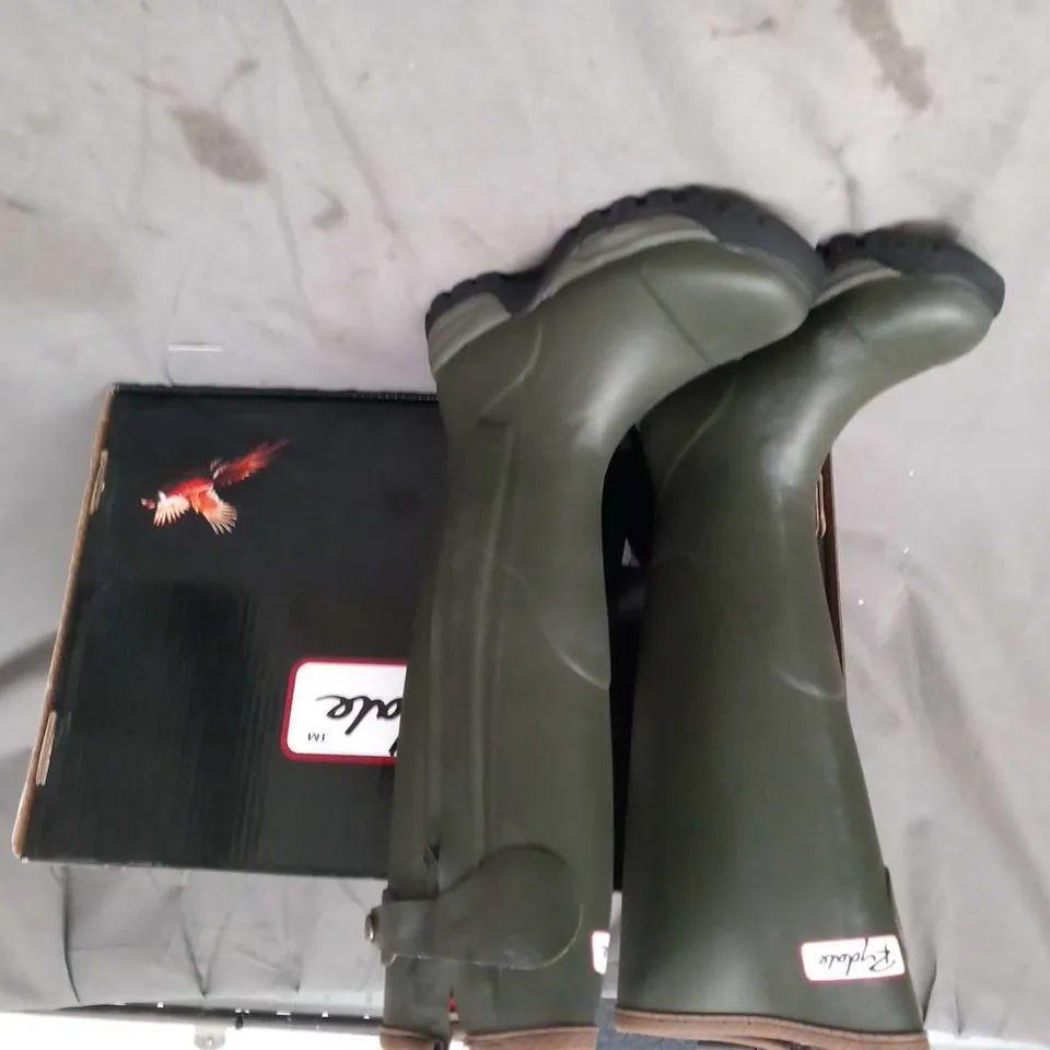 BOXED RYDALE GRANSMOOR IV ZIP WELLINGTONS OLIVE SIZE 4