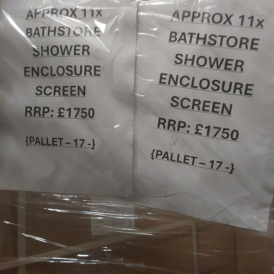 PALLET CONTAINING APPROXIMATELY 11x BATHSTORE SHOWER ENCLOSURE SCREENS