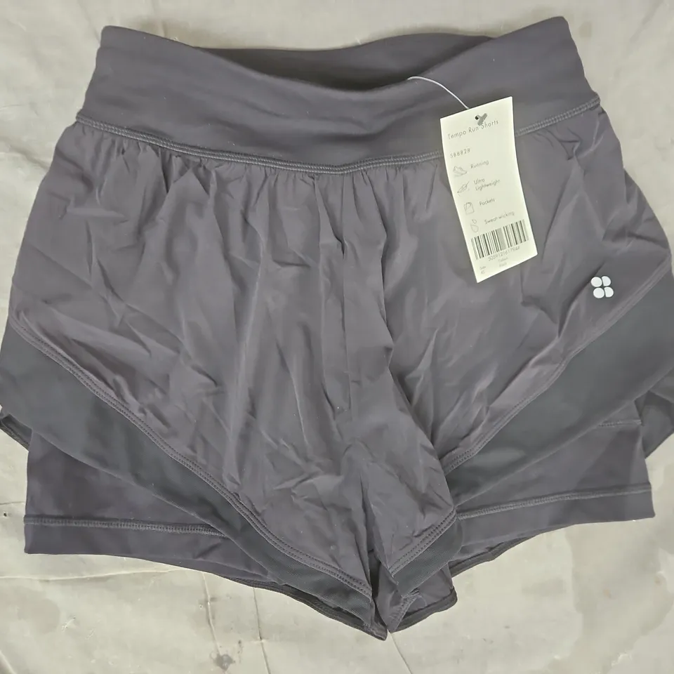 SWEATY BETTY TEMPO RUN SHORTS IN BLACK SIZE XS