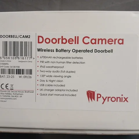 boxed pyronix wireless doorbell camera 