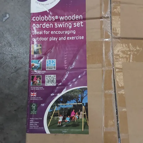 PLUM COLOBUS WOODEN GARDEN SWING SET - 2 PARTS