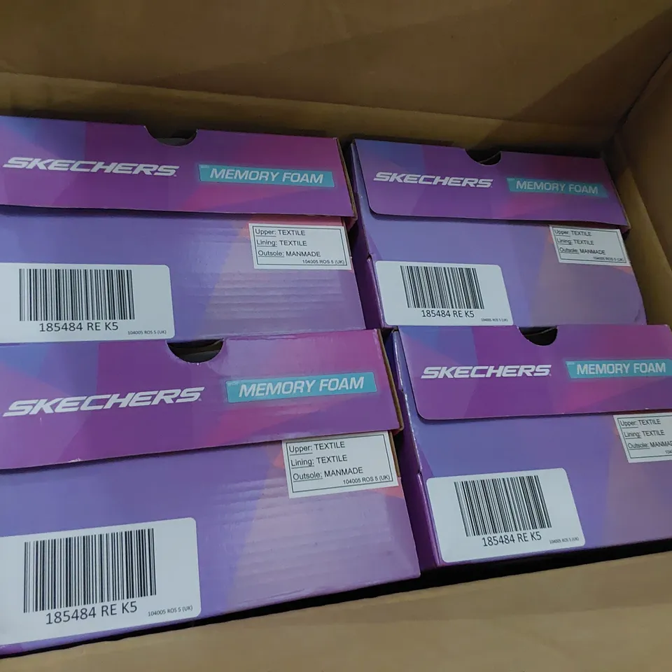 PALLET OF 36 CASES EACH CONTAINING 4 PAIRS OF BOXED SKECHERS SIZE 8 ROSE ARYA BALLET PUMP WITH AIR-COOLED MEMORY FOAM
