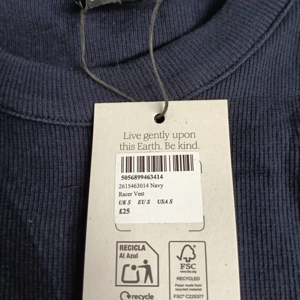 NOBODY'S CHILD NAVY RACER VEST – UK S (EU S, USA S)