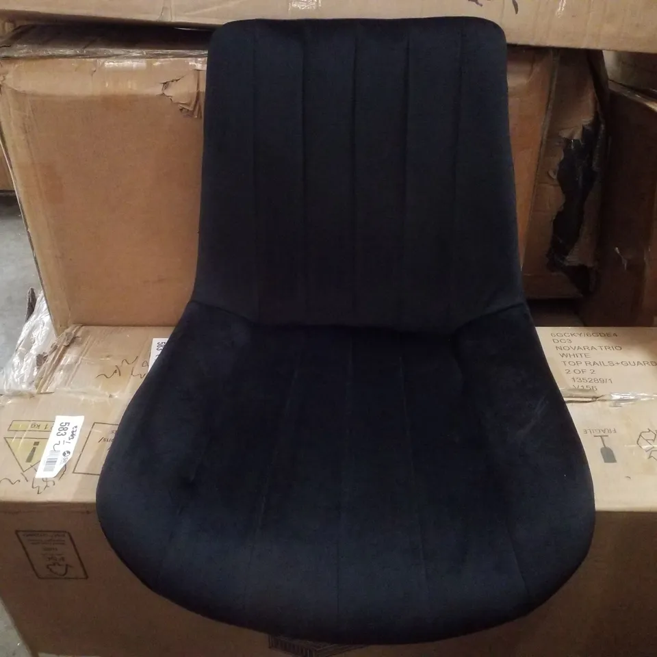 BOXED SET OF 2 UPHOLSTERED FABRIC DINING CHAIRS- BLACK (1 BOX)