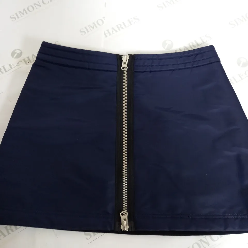 ZARA FRONT ZIP SKIRT IN BLACK/BLUE - EU MEDIUM