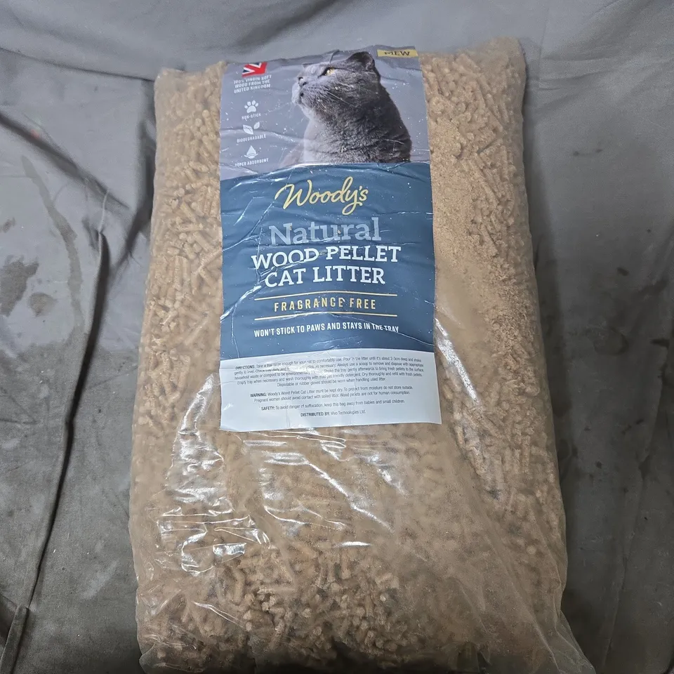 WOODY'S NATURAL WOOD PELLET CAT LITTER – FRAGRANCE FREE
