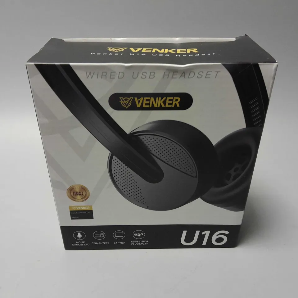 BOXED VENKER WIRED USB HEADSET