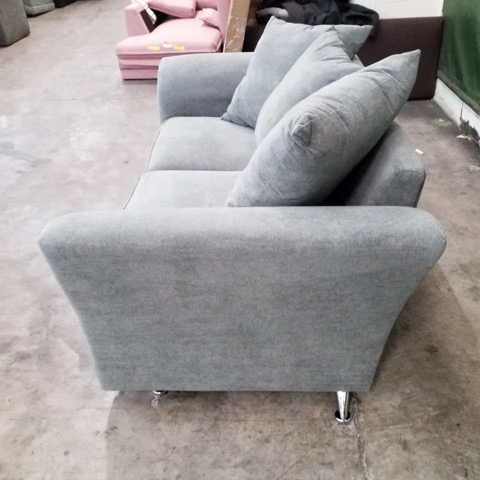 QUALITY DESIGNER DURY 2 SEATER SOFA - GREY FABRIC