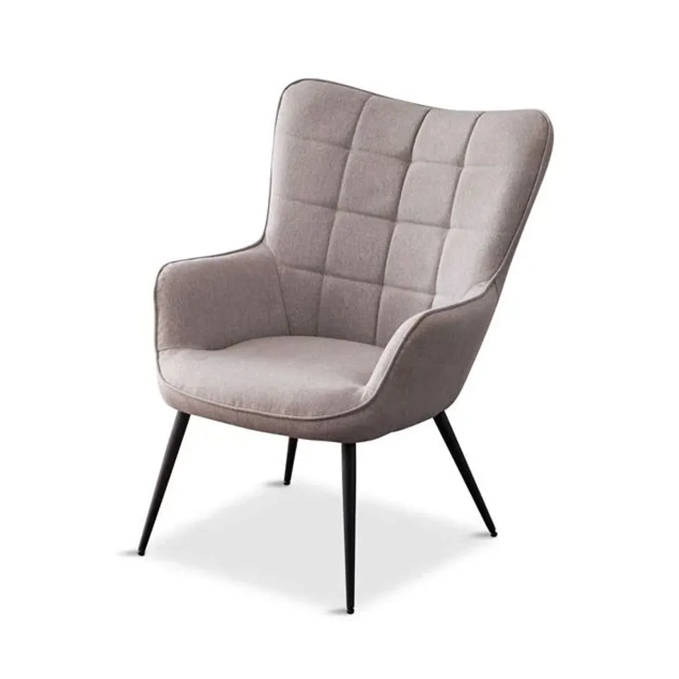 BOXED ELINE GREY LINEN OCCASIONAL CHAIR 
