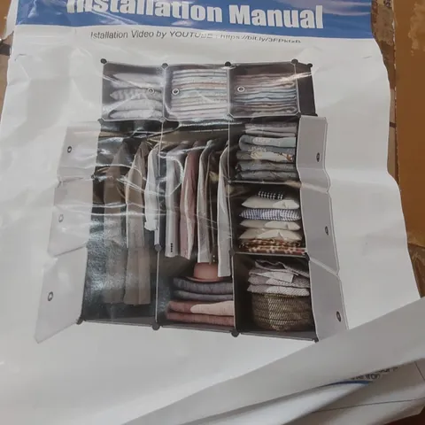 BOXED 12 PAIR SHOE STORAGE CABINET - GREY (1 BOX)