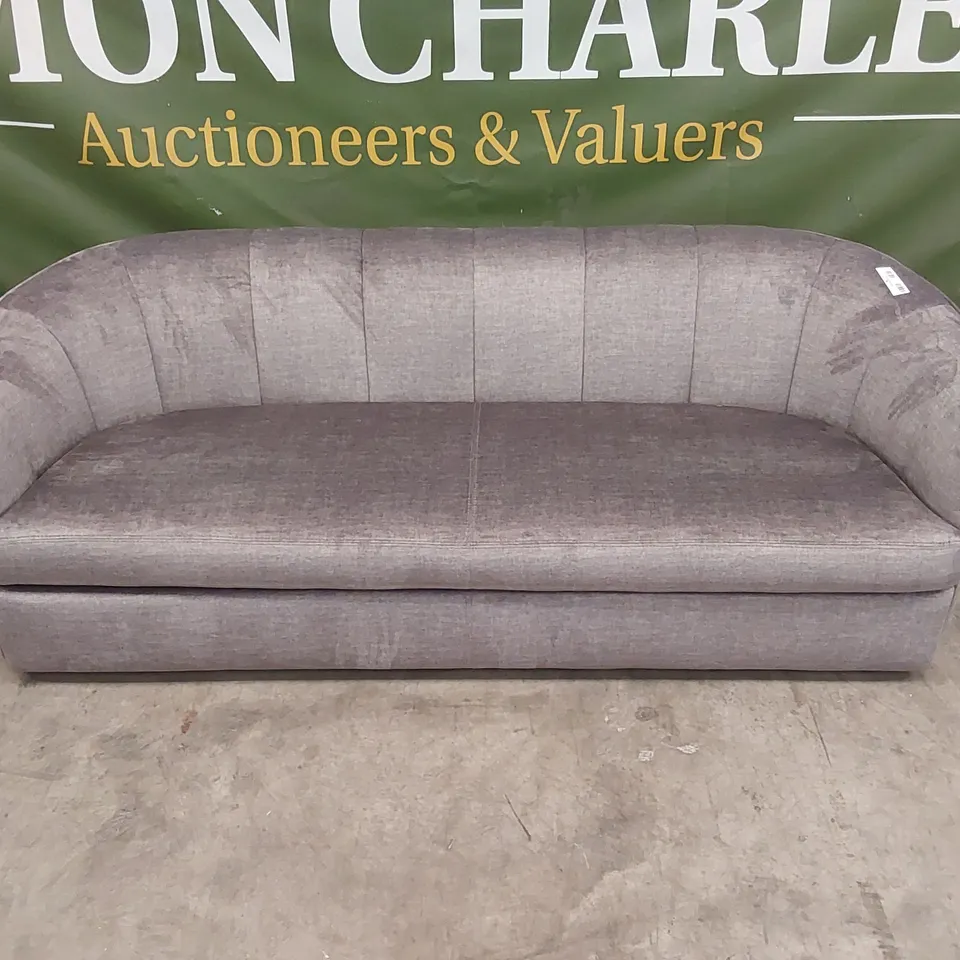 QUALITY DESIGNER BRIDGITTE 3 SEATER UPHOLSTERED SOFA - GREY