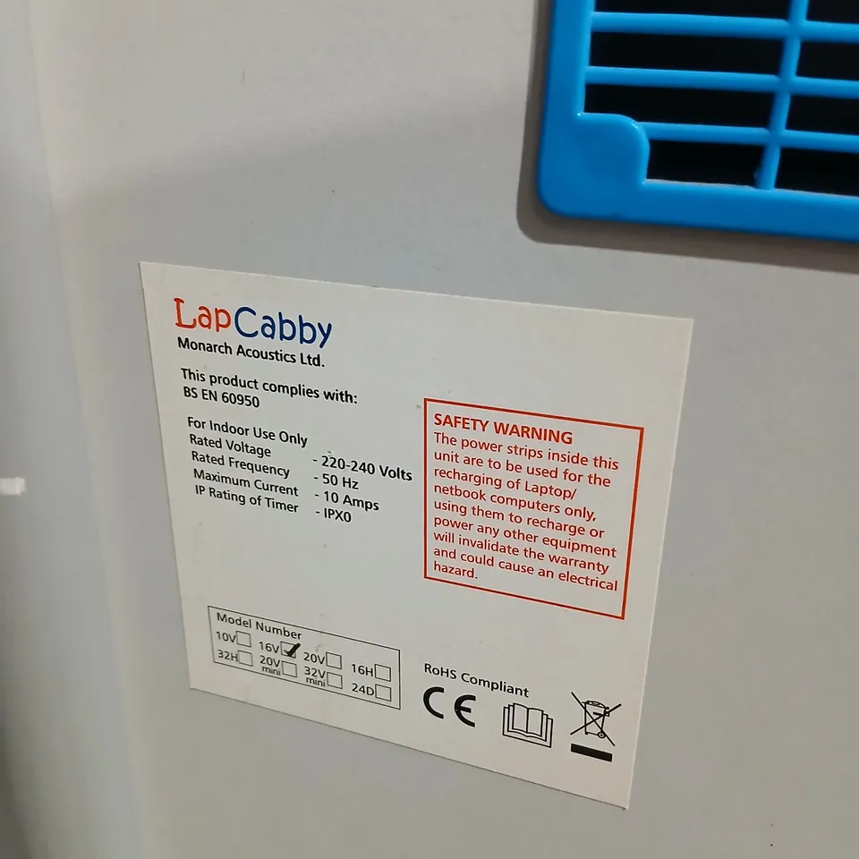 LAPCABBY LAPTOP CHARGING CABINET, 16 BAYS – ON WHEELS