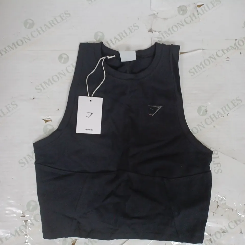 GYMSHARK REST DAY COTTON CONTOUR TANK IN BLACK SIZE M