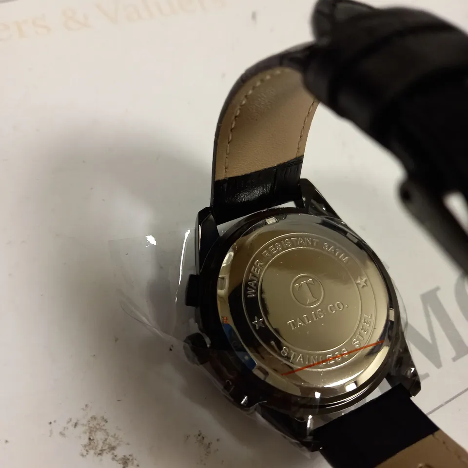 MENS TALIS CO 7120 CHRONOGRAPH WATCH – MOON PHASE MOVEMENT – GENUINE LEATHER STRAP