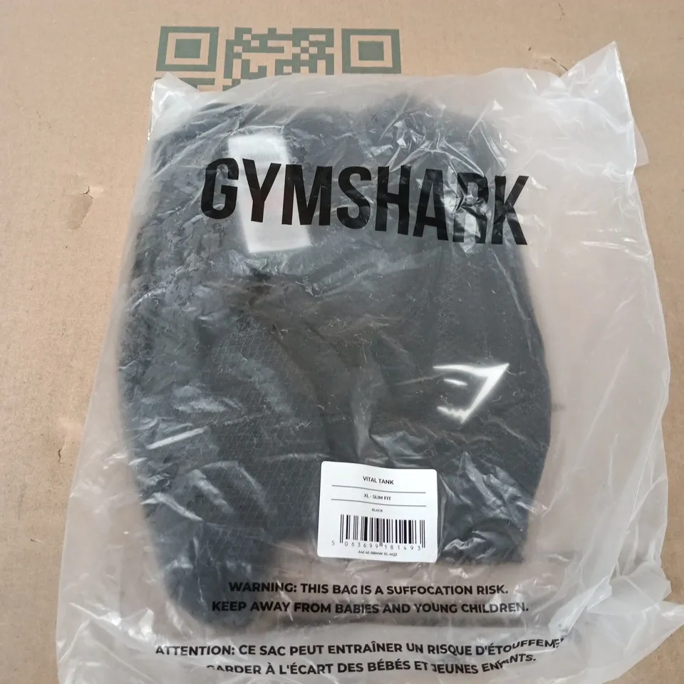 BAGGED GYMSHARK VITAL TANK IN BLACK - XL