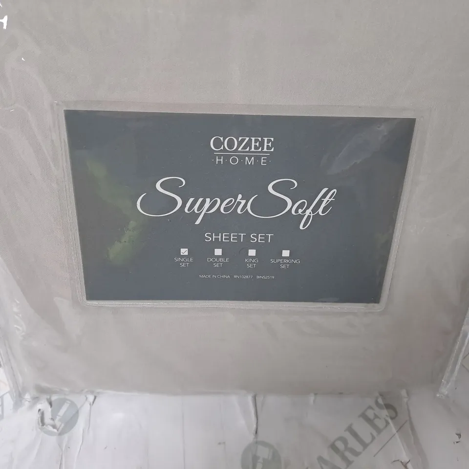 COZEE HOME, SUPER SOFT SHEET SET - SINGLE SIZE