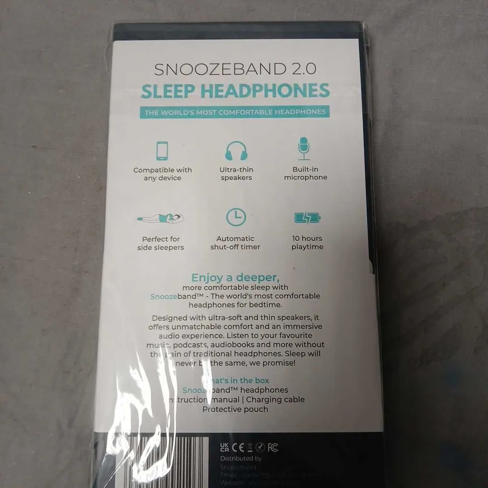 SNOOZEBAND 2.0 SLEEP HEADPHONES – HEADBAND STYLE, SEALED BOX