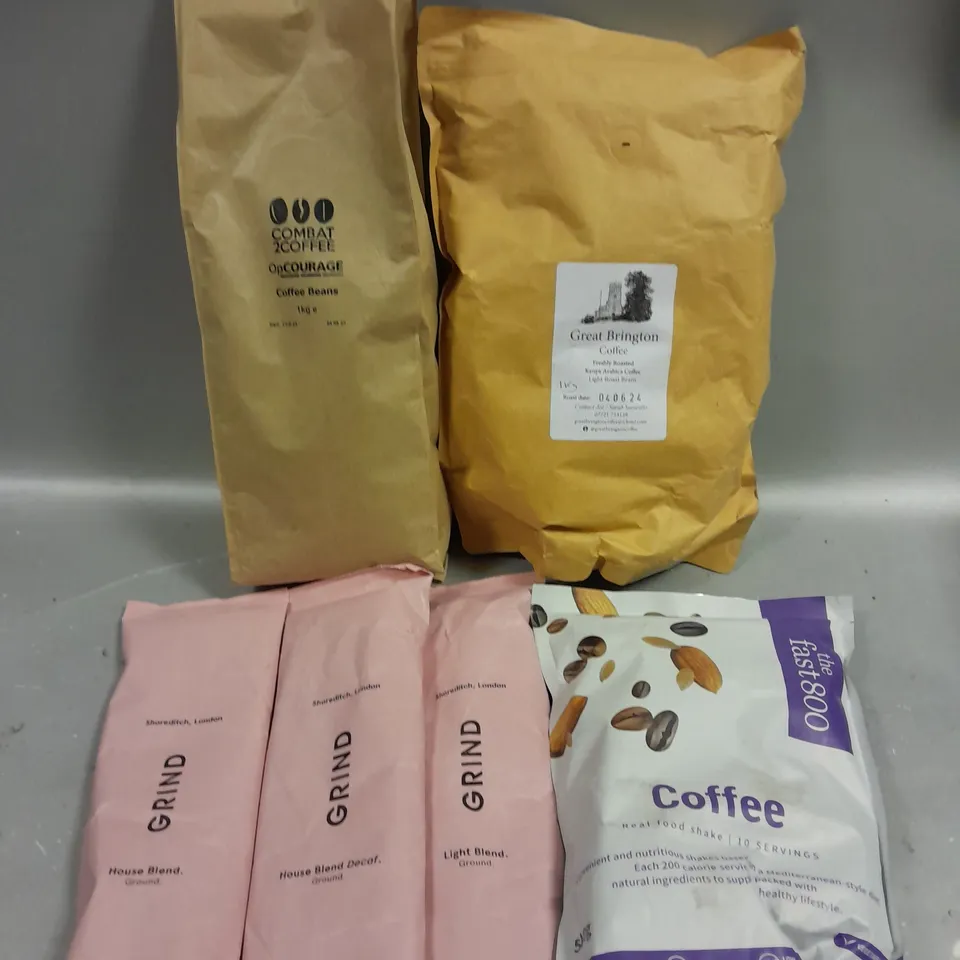 6 X ASSORTED COFFEE PRODUCTS TO INCLUDE GREAT BRINGTON, GRIND, COMBAT2COFFEE ETC 