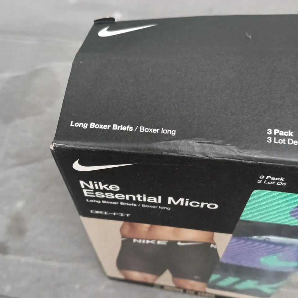 NIKE ESSENTIAL MICRO LONG BOXER BRIEFS 3 PACK IN MULTI – XL