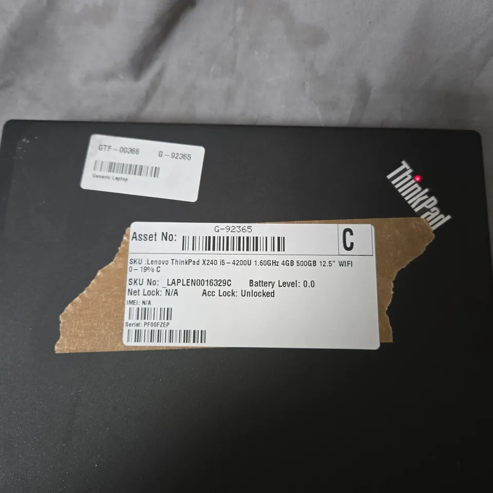 LENOVO THINKPAD X240 LAPTOP – I5-4200U, 4GB RAM, 500GB HDD, 12.5-INCH DISPLAY, BLACK