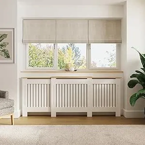 BOXED GFW LONGSLOW ADJUSTABLE RADIATOR COVER - WHITE (1 BOX)