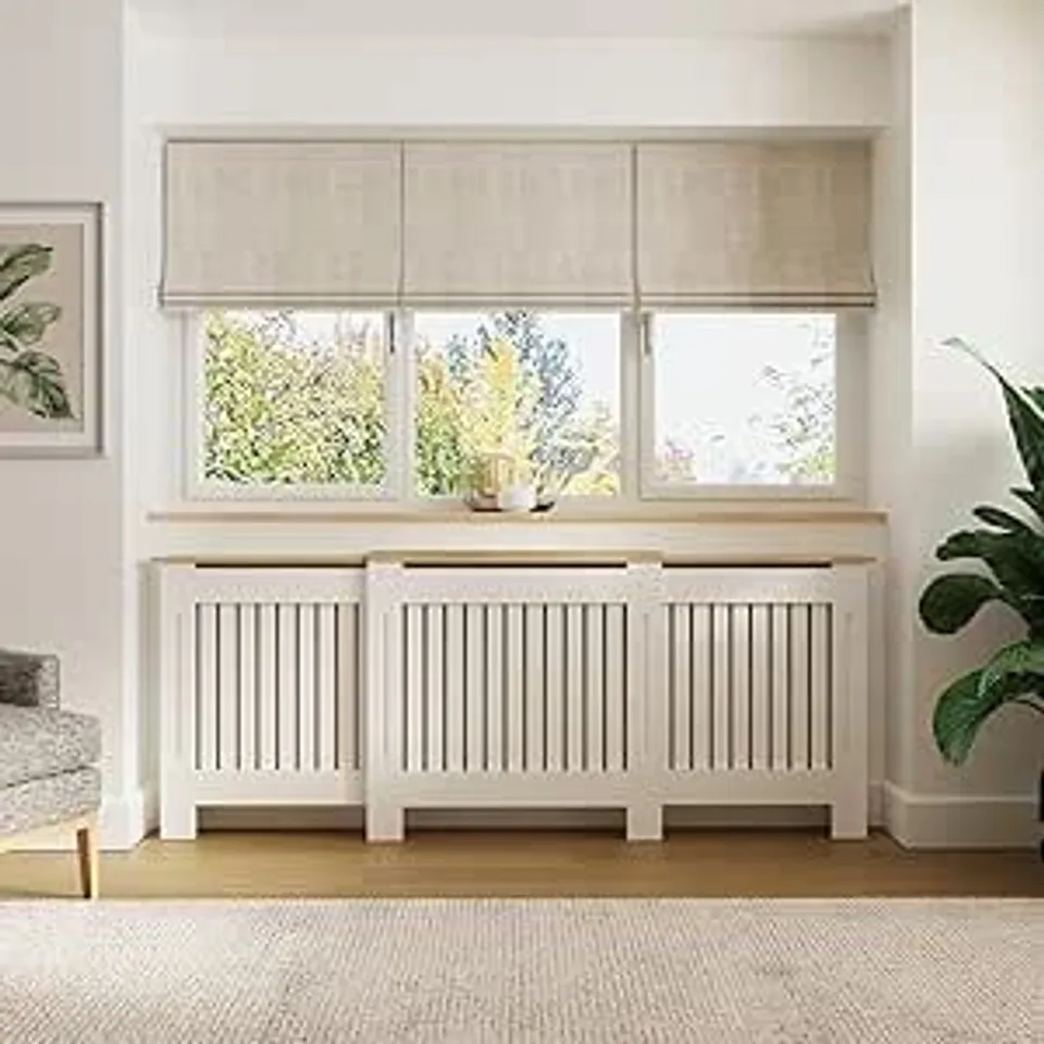 BOXED GFW LONGSLOW ADJUSTABLE RADIATOR COVER - WHITE (1 BOX)