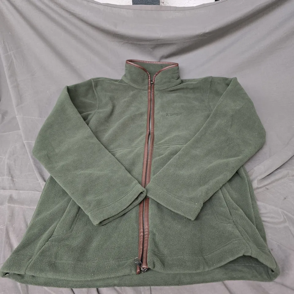 BUSHWEAR ZIP UP FLEECE IN DARK GREEN SIZE M