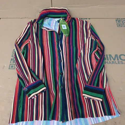 FARM FARMRIA PIPA STRIPES MULTICOLOUR PLEATED SHIRT - MEDIUM