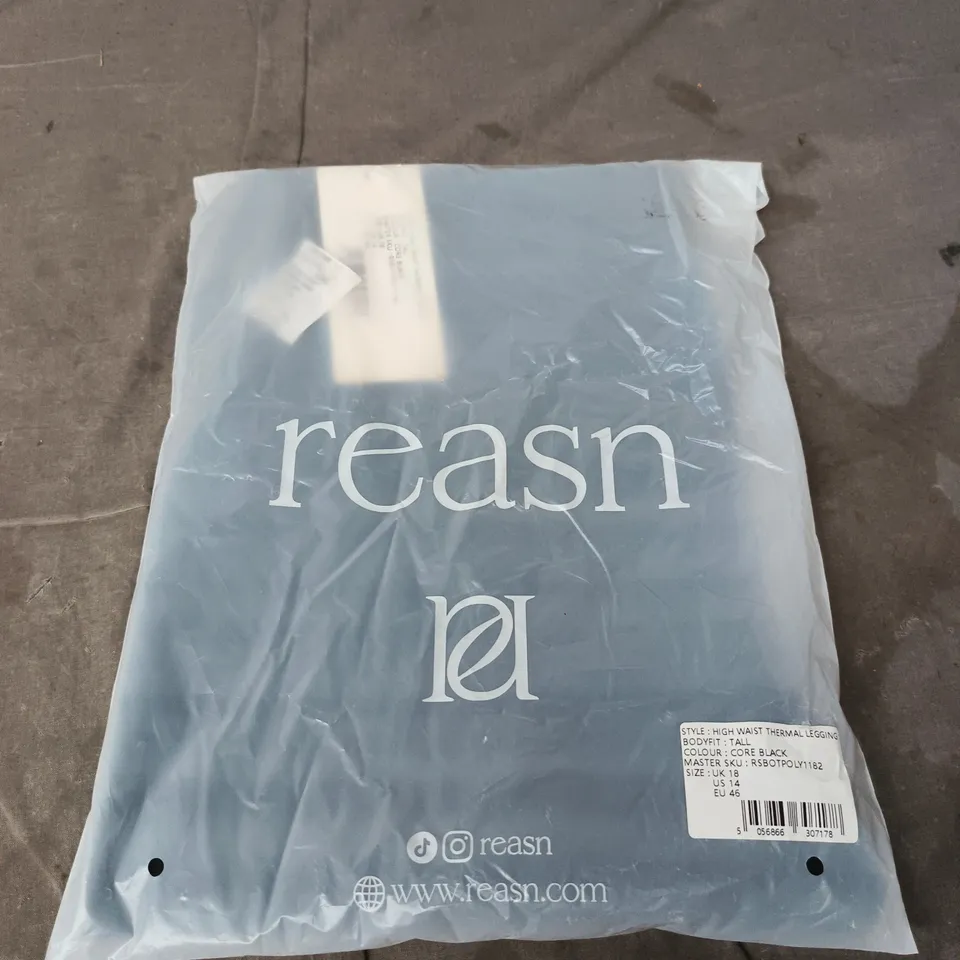 BAGGED REASN HIGH WAIST THERMAL LEGGINGS - CORE BLACK, UK 18