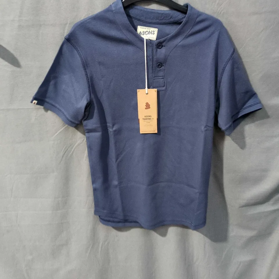 &SONS TRADING CO MEN’S BLUE POLO SHIRT – SIZE S