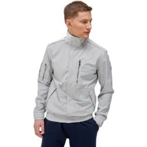 REGATTA MENS FEELDING WATERPROOF BOMBER JACKET COAT SILVER GREY SIZE M