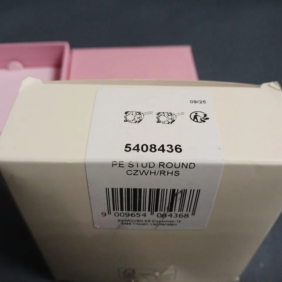 BOXED SWAROVSKI PE STUD ROUND EARRINGS