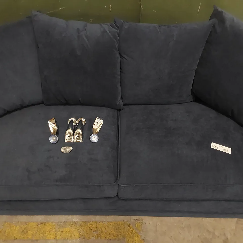 DURY 3 SEATER FABRIC SOFA - BLUE 