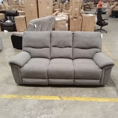 FOSSE 3 SEATER MANUAL RECLINER SOFA - GREY