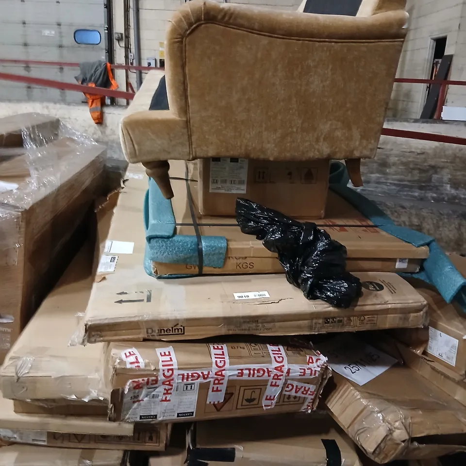 PALLET OF ASSORTED UNPROCESSED RAW RETURN FURNITURE