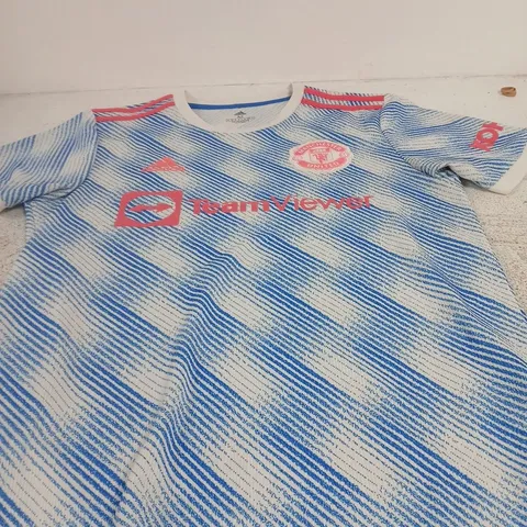 MANCHESTER UNITED AWAY SHIRT – ADIDAS PRIMEGREEN, MEN'S, SIZE M, TEAMVIEWER SPONSOR
