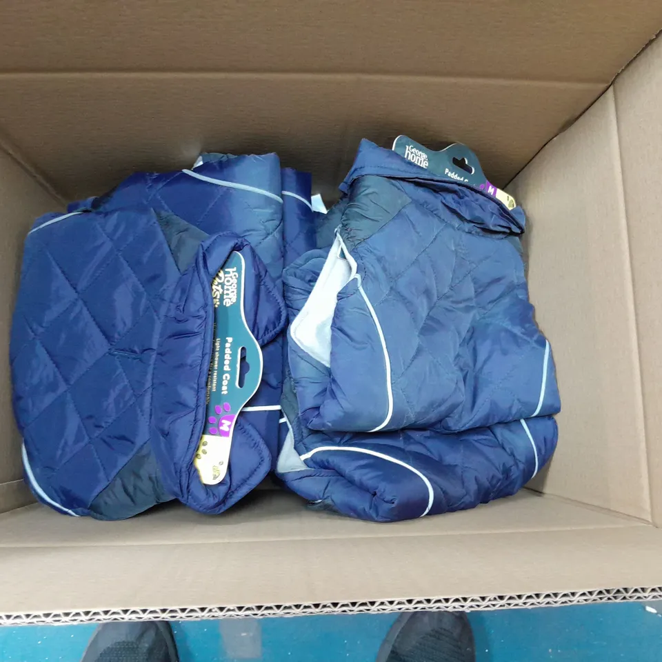 APPROXIMATELY 12 GEORGE PETS PADDED DOG COAT LIGHT SHOWER RESISTANT - NAVY - SIZE MEDIUM