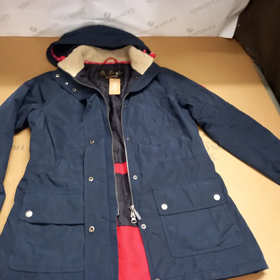 BARBOUR NAVY COAT - UK 12