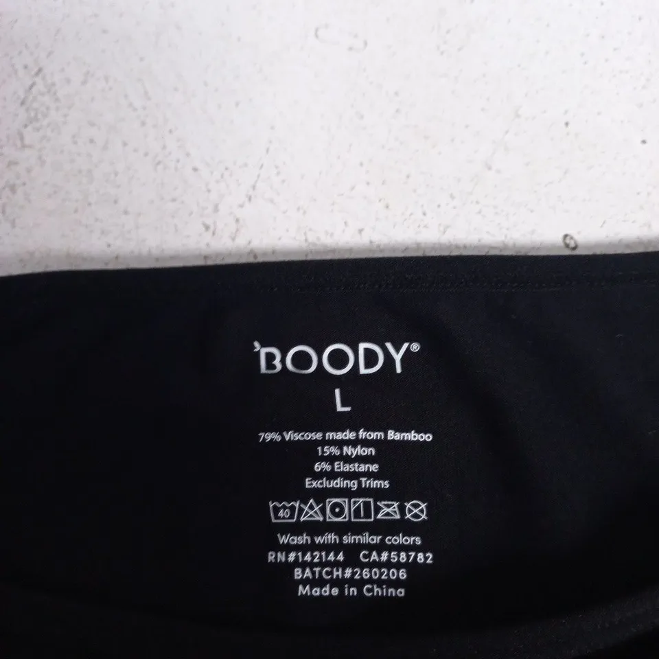 BOODY BASE LAYER BOATNECK LONG SLEEVE TOP – BLACK, UK SIZE L