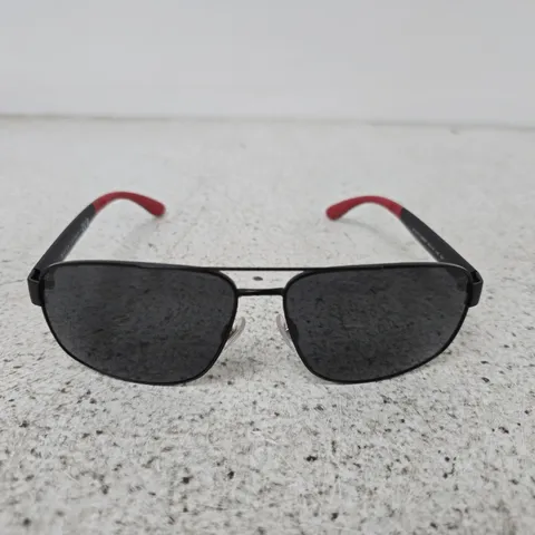 POLO RALPH LAUREN 0PH3112 PILOT SUNGLASSES- BLACK/RED
